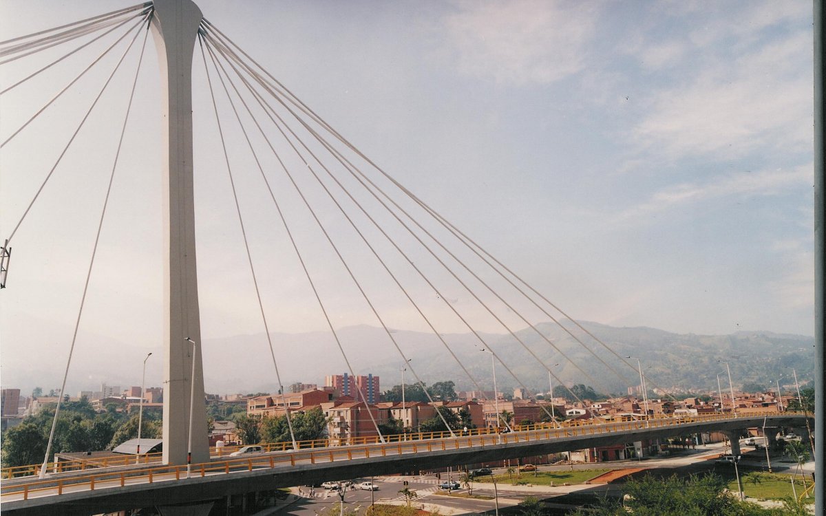 Cable-Stayed Road Bridge in Envigado